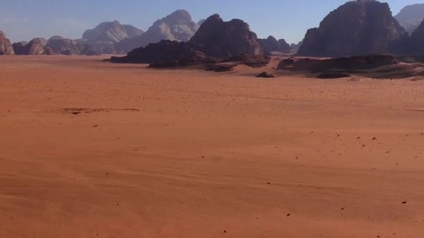 Beautiful view of Wadi Rum desert in the Hashemite Kingdom of Jordan, also known as The Valley of Moon - Footage, Video