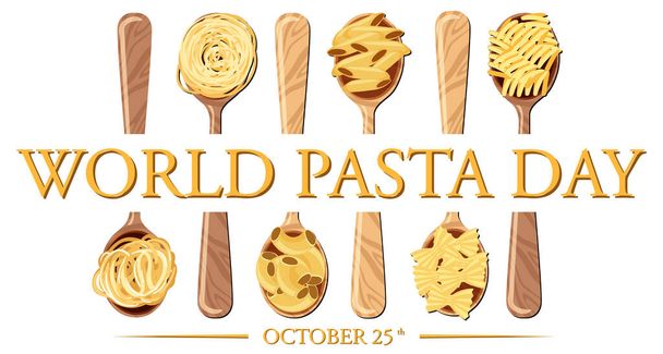 World Pasta Day Banner Design illustration - Vettoriali, immagini
