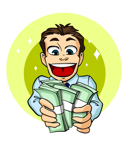 Businessman with money - Vector, Image
