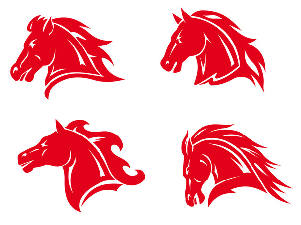 Horse mascots and tattoos - Vector, Image