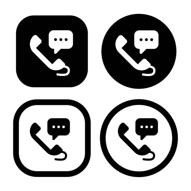 phone and speech balloon symbol. phone chat or conversation icon. remote communication logo. phone message symbol. - Vector, Image