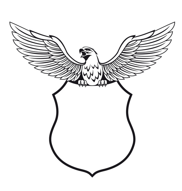 Геральдический щит с орлом
 - Вектор,изображение