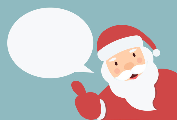 Santa Claus with speech bubble  and hand thump up vector - Vektör, Görsel