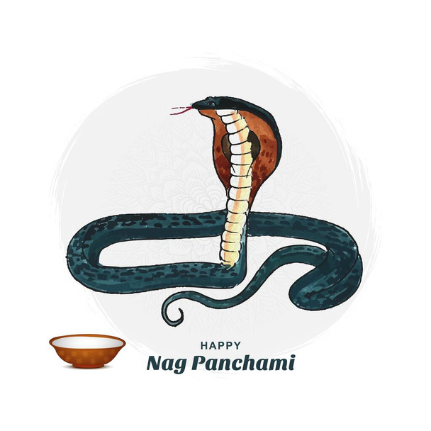 Nag-Panchami-Karte auf indischem Fest-Design - Vektor, Bild