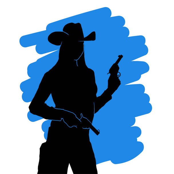 Icône vectorielle Cowgirl. signe de cowgirl sur fond coloré. icône de cowgirl pour le web et l'application - Vecteur, image