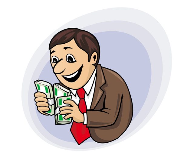 hombre de negocios con dinero - Vector, imagen