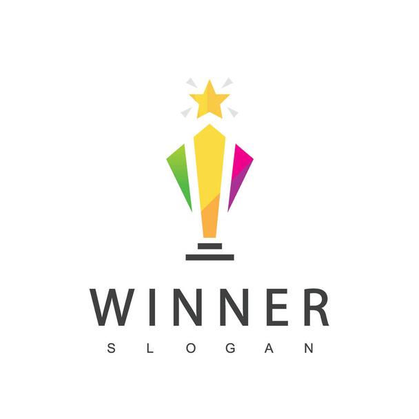 Modello di logo del trofeo vincitore, icona del premio Leadership e Concorrenza - Vettoriali, immagini