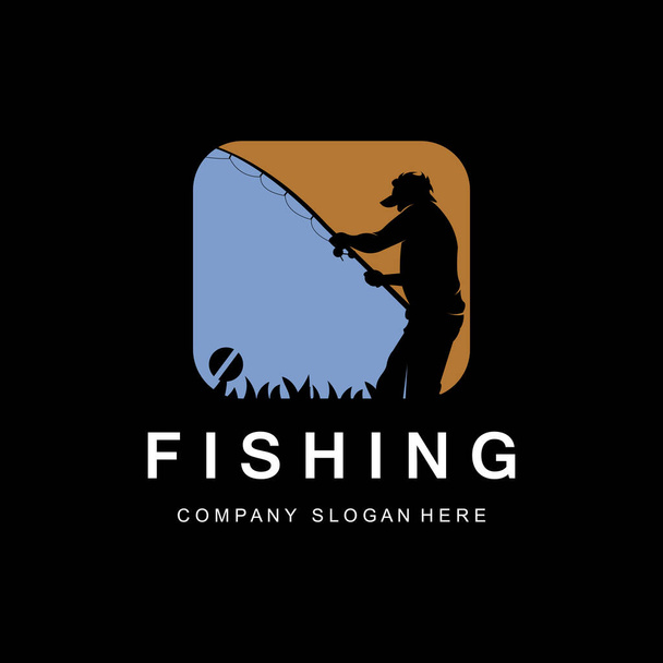 Fishing Logo Design, Fish Hunting Vector Illustration - Vector, Image