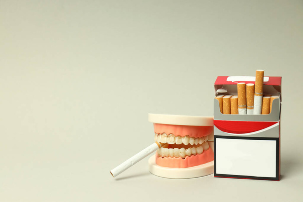 Concept of harm of smoking for teeth - Fotoğraf, Görsel