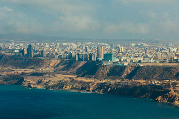Panoramic View to the Oran Port on the Coastline of Mediterranean Sea, Algeria - Zdjęcie, obraz
