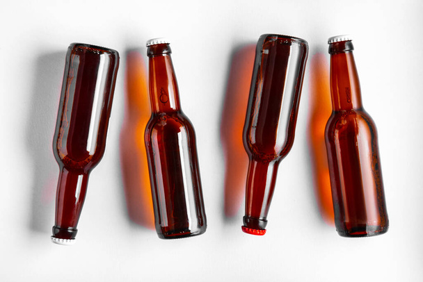 Beer bottles on white background - Foto, Imagem