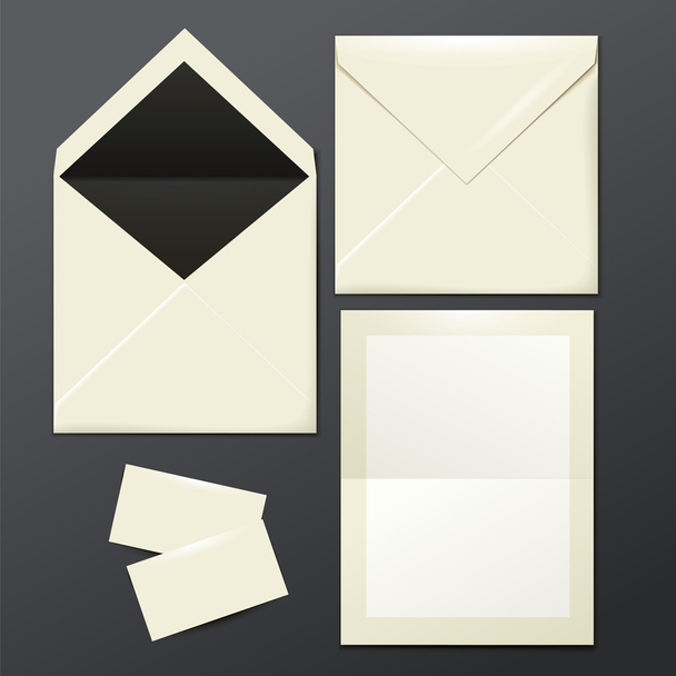 template of white Envelopes, paper and postage stamps - Vektör, Görsel