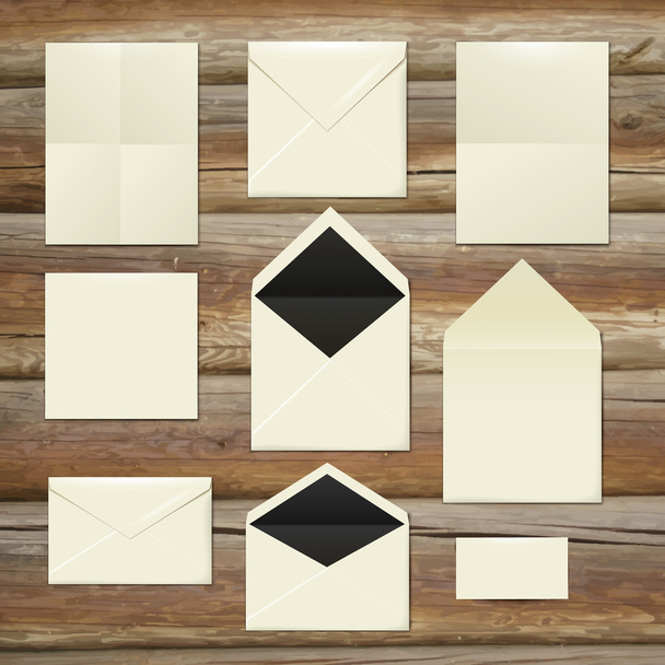 template of white Envelopes, paper and postage stamps - Vektor, kép