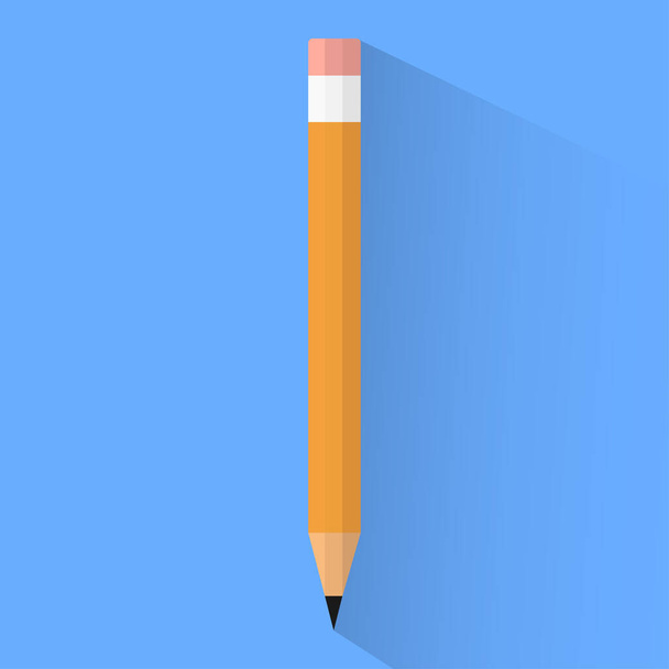 pencil with shadow vector flat icon on colored background. Illustration for design. School supplies - Διάνυσμα, εικόνα