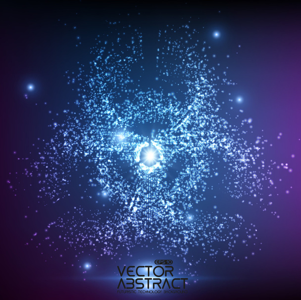 Explosion of glowing particles - Vettoriali, immagini