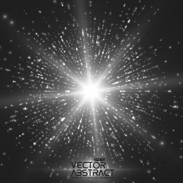 Explosion of glowing particles - Vector, Image