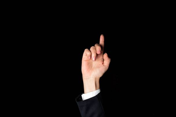 Businesswoman Pointing Important Infortmations With One Finger. - Photo, Image