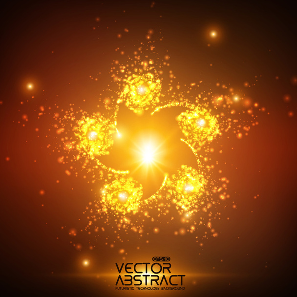 Explosion of glowing particles - Vektor, Bild