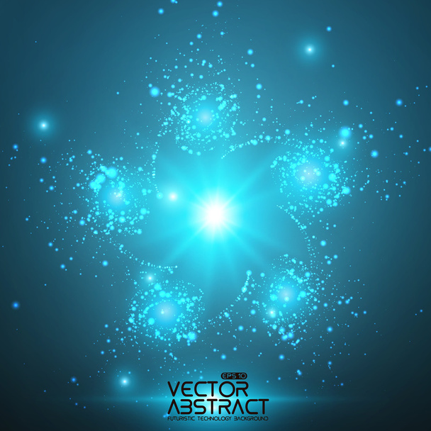 Explosion of glowing particles - Vector, afbeelding
