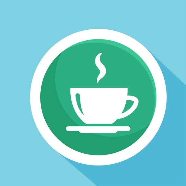 A cup of hot coffee flat Icon vector illustration logo Isolated template. A glass of coffee symbols icon vector illustration logo template Isolated for any purpose. - Vetor, Imagem