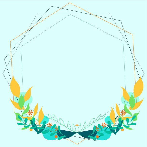 Frame With Leaves And Flowers Around And Important Announcements Inside. - Vector, afbeelding