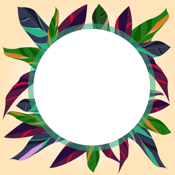 Frame With Leaves Around And Important Announcements Inside. - Vector, imagen