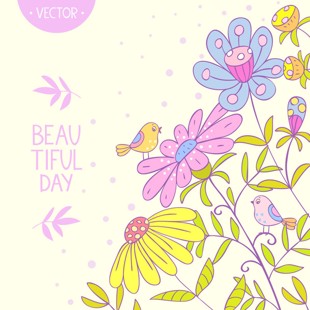 fiori lilla e uccelli
 - Vettoriali, immagini