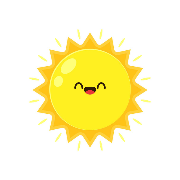 Sun vector cartoon. Hot sun vector on white background. - Vector, Image