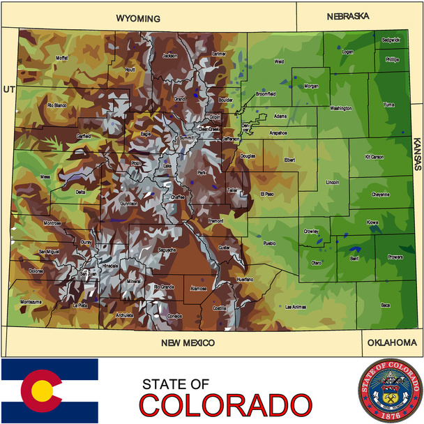 Colorado Countys Emblem Karte - Vektor, Bild