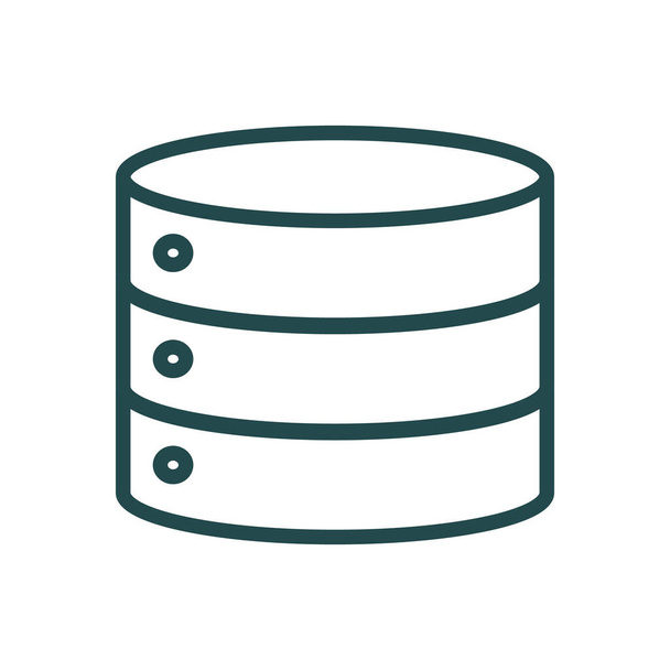 Simple cylinder server icon. Hosting and storage. Editable vector. - Vektor, Bild