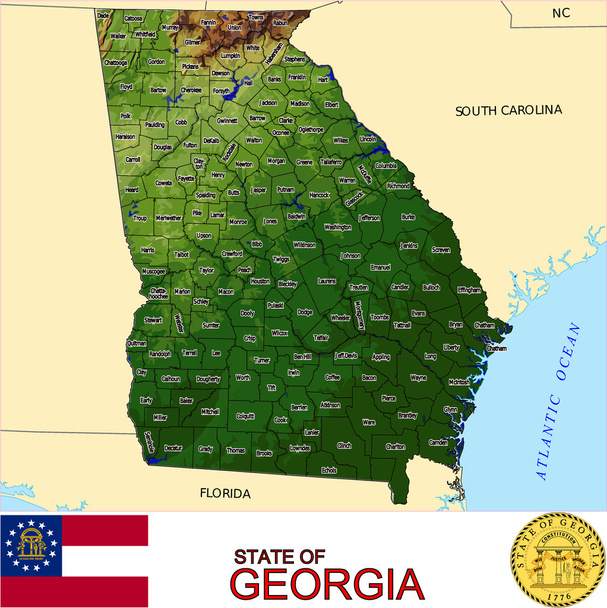 Carte emblème des comtés de Géorgie
 - Vecteur, image