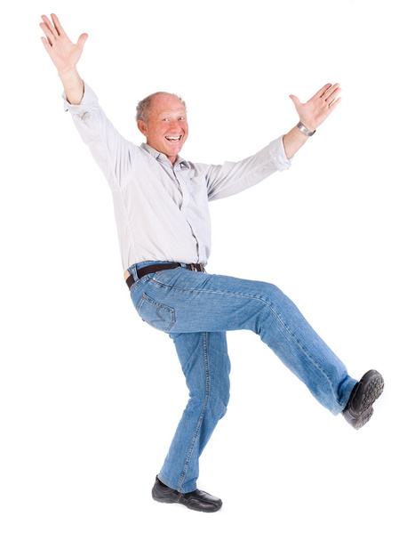 ausdrucksstarker alter Mann, der allein genießt - Foto, Bild