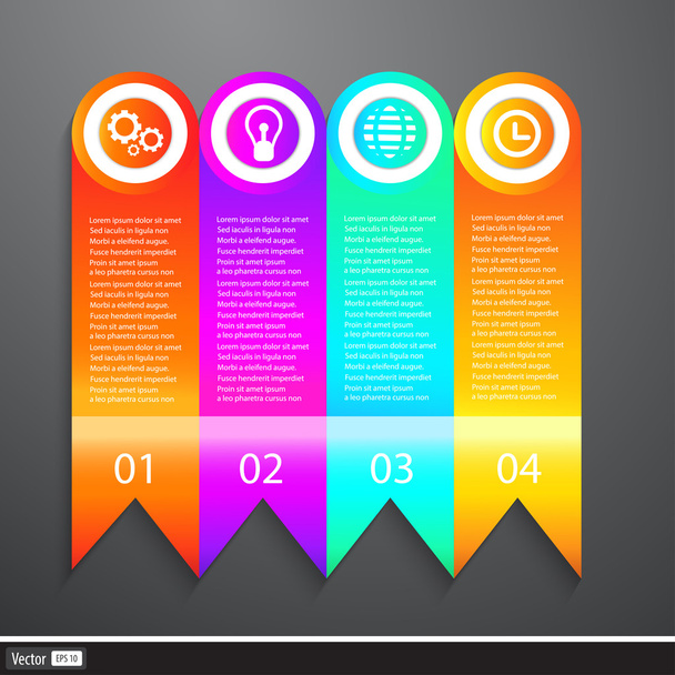 Vector Business Elements Infographics Tapes. Plantilla web - página web, diseño del sitio web
. - Vector, Imagen