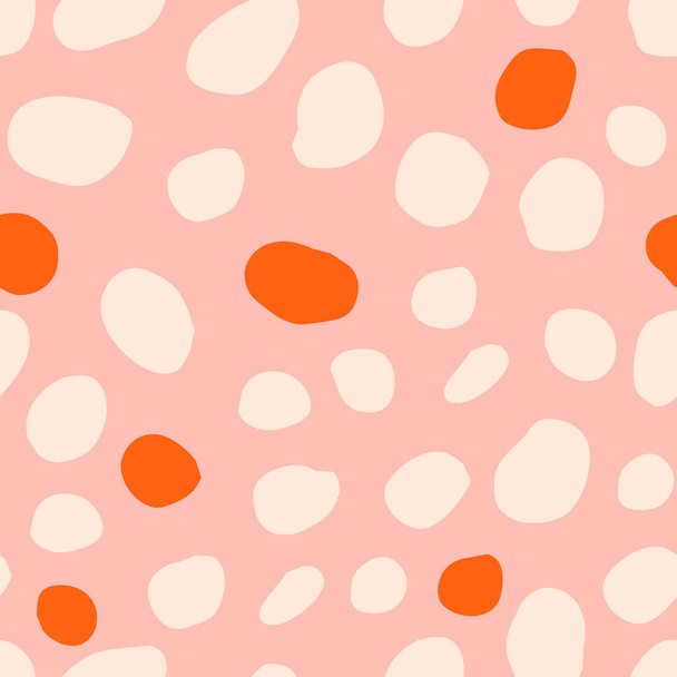 Abstract vector seamless pattern with hand drawn round shapes. Simple and elegant texture with organic polka dots - Vettoriali, immagini