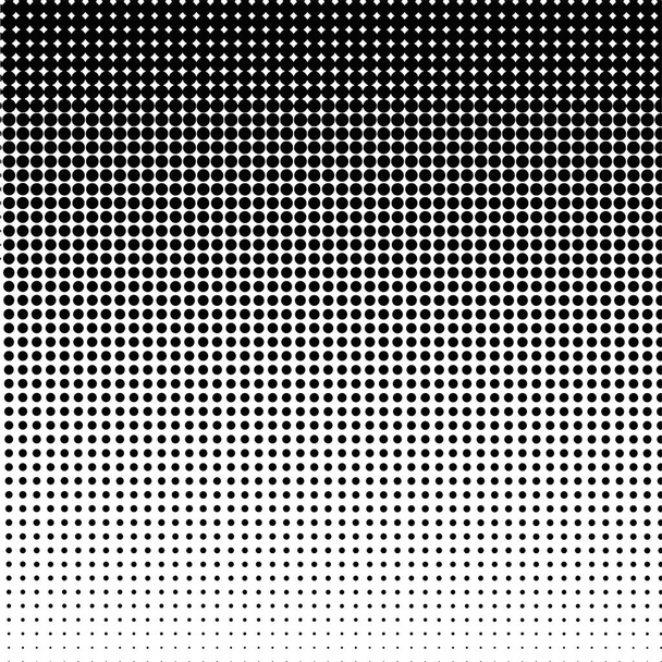 White and black circles, gradient halftone background. Vector illustration. - Vector, imagen