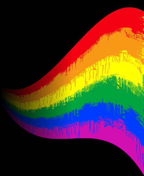 Ondulada bandera gay
 - Vector, imagen
