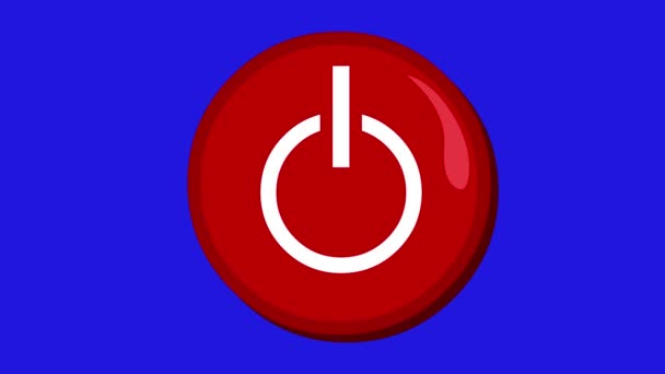 Loop animation of circular on and off button, on a blue chroma key background - Footage, Video