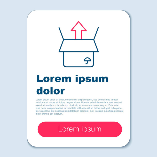 Line Unboxing icon isolated on grey background. Colorful outline concept. Vector. - Vektor, kép