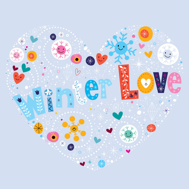 Winter Love card - Vector, afbeelding