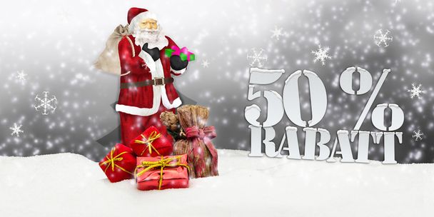 Santa claus - Wesołych Świąt 50 procent zniżki - Zdjęcie, obraz