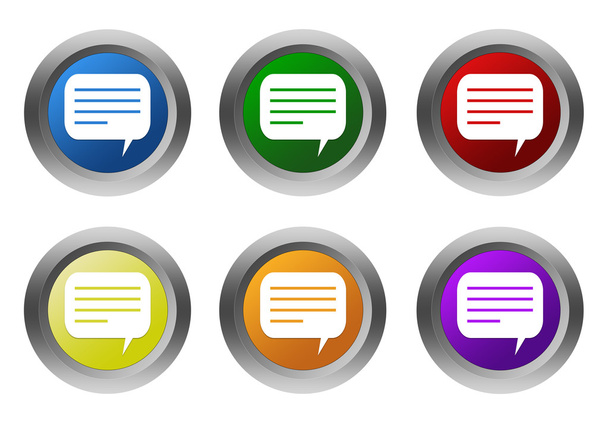 Набор округлых красочных кнопок с символом разговора
 - Фото, изображение