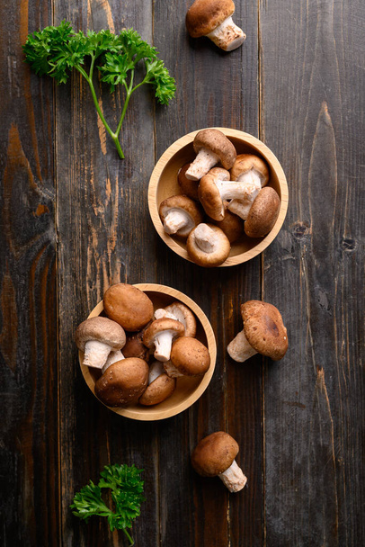 Fresh shiitake mushroom, edible mushroom and food ingredient in Asian cuisine - Foto, immagini