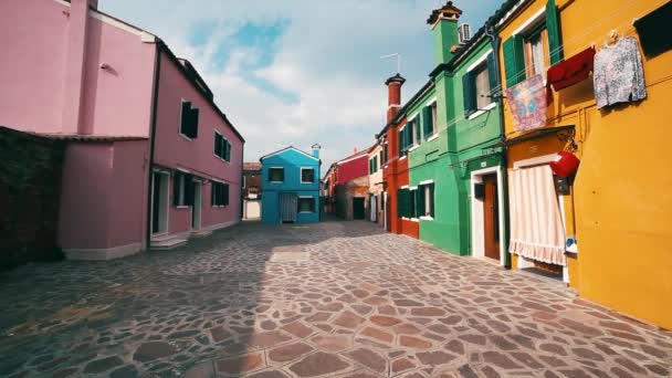 Lovely buildings in Burano Island, Venice Italy - Footage, Video