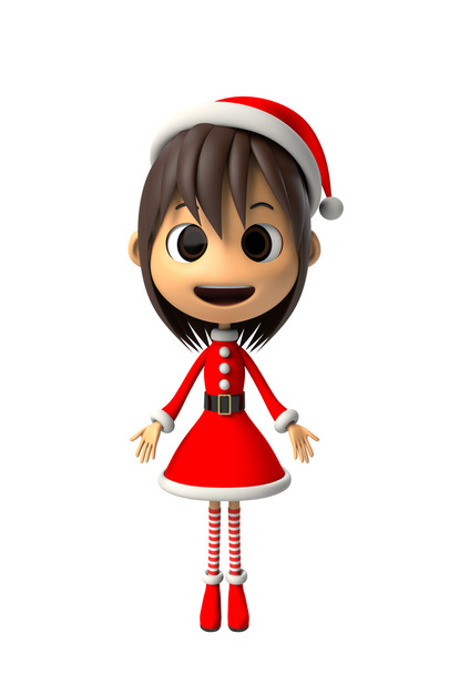 Meisje draagt een Santa Claus kostuum - Foto, afbeelding