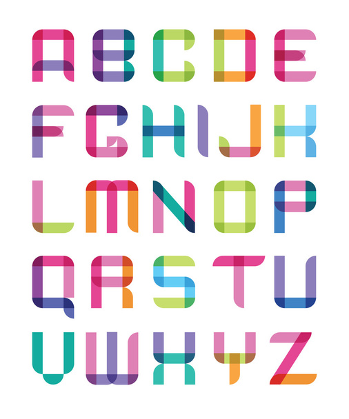 New color font. Capital letters. - Vetor, Imagem