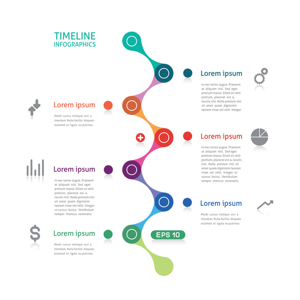 Timeline infographics broken line - Vector, afbeelding