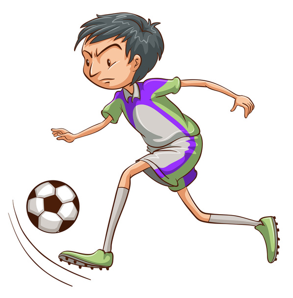 Um jogador de futebol pegando a bola
 - Vetor, Imagem
