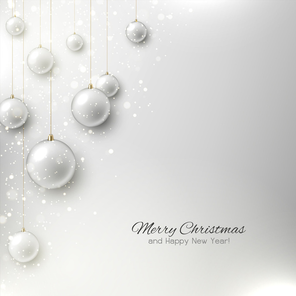 Elegant christmas background with Christmas tree and Christmas toys - Vektor, obrázek