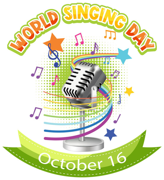 World Singing Day Banner Design illustration - Wektor, obraz