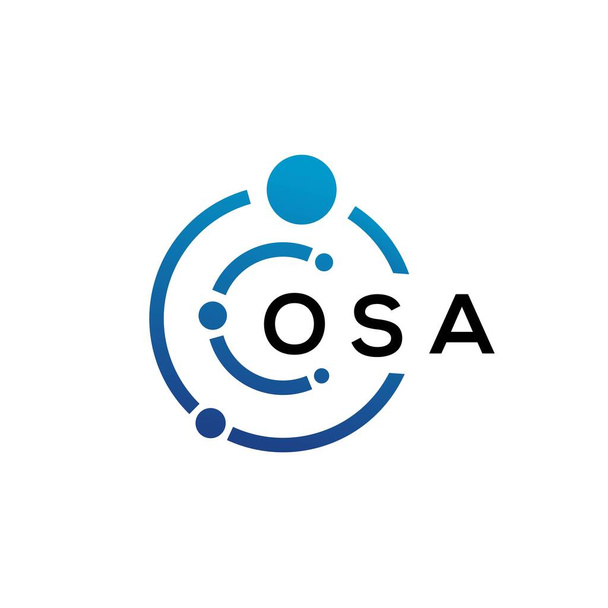 OSA письмо технологии дизайн логотипа на белом фоне. Креативные инициалы OSA обозначают концепцию логотипа IT. Дизайн букв ОСА. - Вектор,изображение